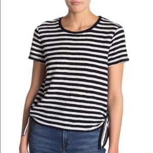 NWT Madewell Modern Stripe Side-Tie T-Shirt XS